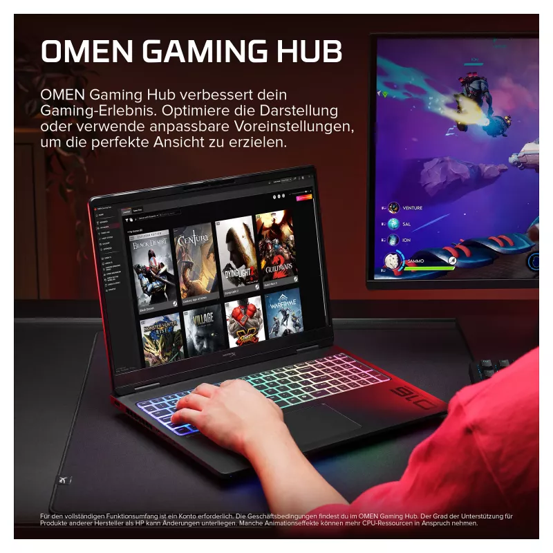 HyperX OMEN 16-ak1091ng Portátil gaming de 16 pulgadas, AMD Ryzen AI 9 HX 475, 32GB RAM, 1TB SSD, NVIDIA GeForce RTX 5080, Windows 11 Home