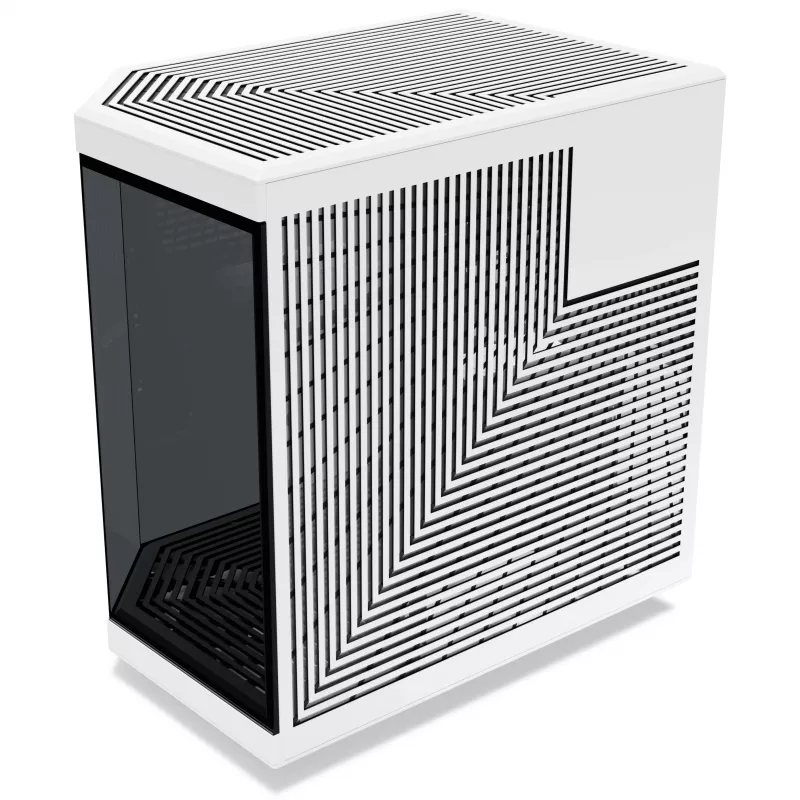 Hyte Y70 Panda caja mid tower con pantalla táctil de 14.1 pulgadas, cristal templado, negro/blanco