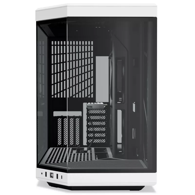 Hyte Y70 Panda caja mid tower con pantalla táctil de 14.1 pulgadas, cristal templado, negro/blanco