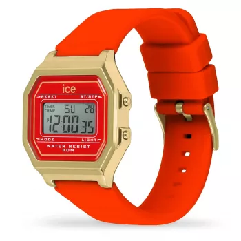 ICE Sunset reloj de cuarzo unisex 32 mm esfera degradado rosa/naranja/amarillo correa de silicona rosa neón 100 m resistente al agua