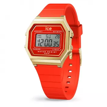 ICE Sunset reloj de cuarzo unisex 32 mm esfera degradado rosa/naranja/amarillo correa de silicona rosa neón 100 m resistente al agua