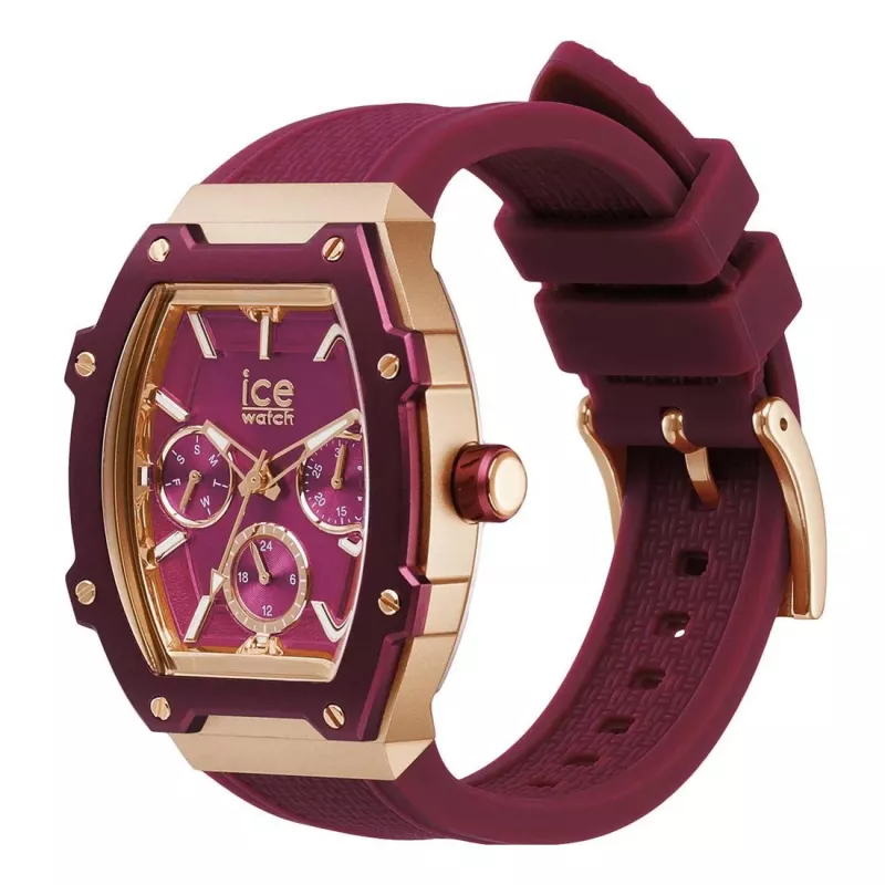 ICE Reloj de mujer 23806 (45mm) - Correa de silicona rosa, cuarzo analógico, 10 ATM sumergible