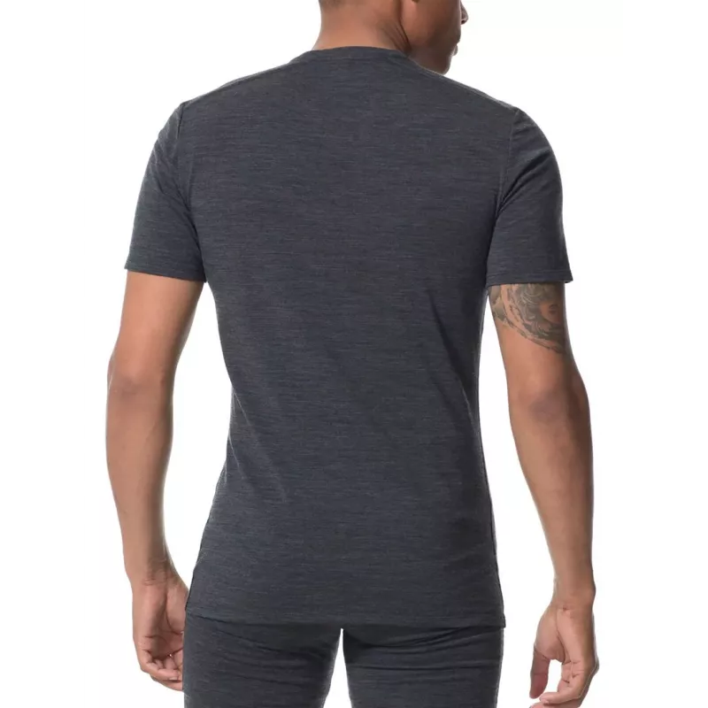 Icebreaker Anatomica S/S Crewe Camiseta Primera Capa - Black/Monsoon - Talla M