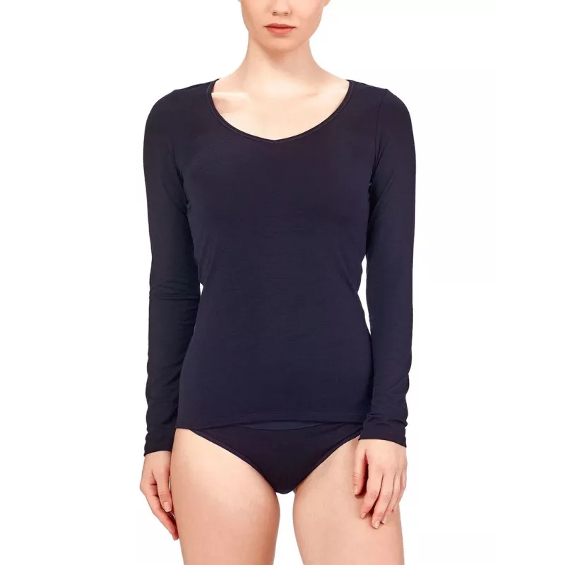 Icebreaker Siren L/S Sweetheart top de manga larga - negro, XS