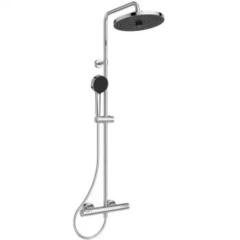 Ideal Standard Ceratherm T25+ Sistema de ducha termostático con cabezal de ducha 260mm y ducha de mano 100mm, cromo