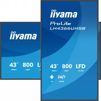 IIYAMA LH4366UHSB-B1AG Pantalla de señalización digital 4K UHD de 43