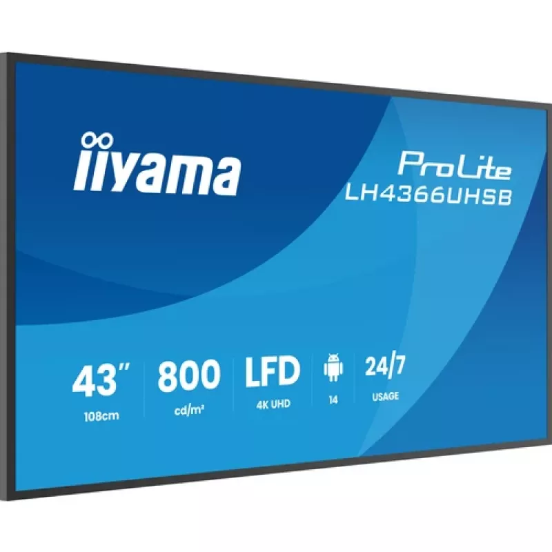 IIYAMA LH4366UHSB-B1AG Pantalla de señalización digital 4K UHD de 43