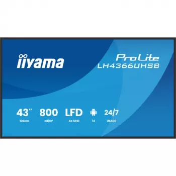 IIYAMA LH4366UHSB-B1AG Pantalla de señalización digital 4K UHD de 43