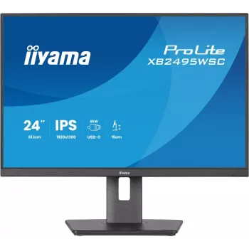 IIYAMA ProLite XB2495WSC-B1 Monitor 24.1 inch WUXGA IPS 100Hz con hub USB-C, altura ajustable, VESA, altavoces