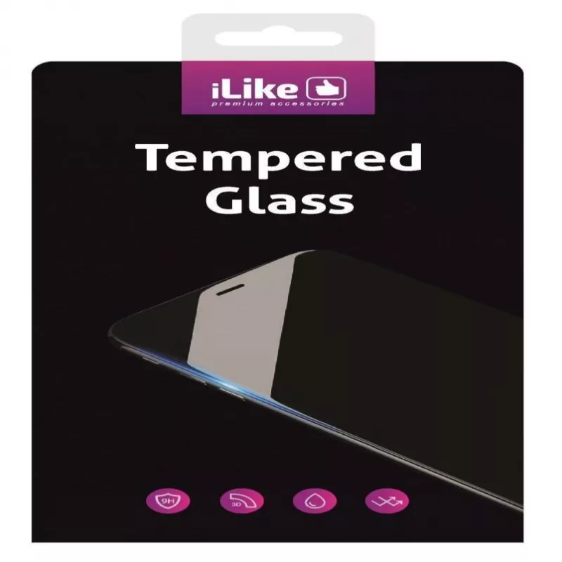 iLike Protector de pantalla de cristal templado 2.5D marco negro Full Glue para Xiaomi Redmi 9C