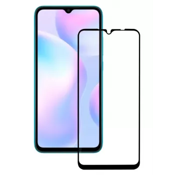 iLike Protector de pantalla de cristal templado 2.5D Full Glue para Xiaomi Redmi 9 (marco negro)
