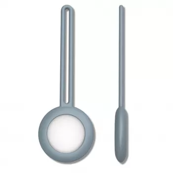 iLike AirTag funda llavero de silicona gris azul