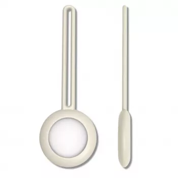 iLike AirTag Funda Silicona con Llavero Blanco