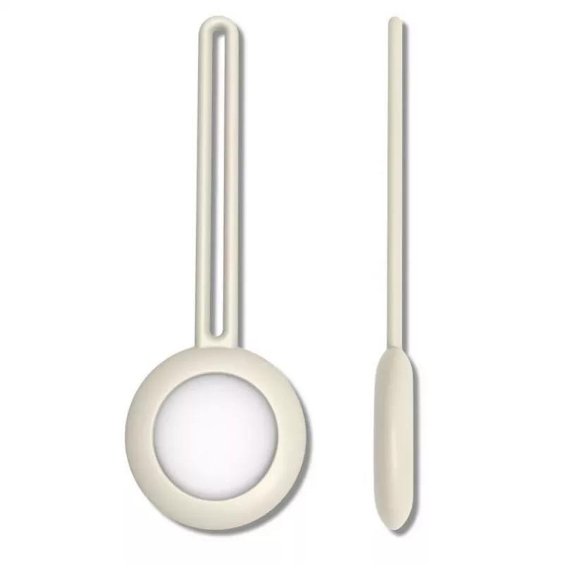 iLike AirTag Funda Silicona con Llavero Blanco