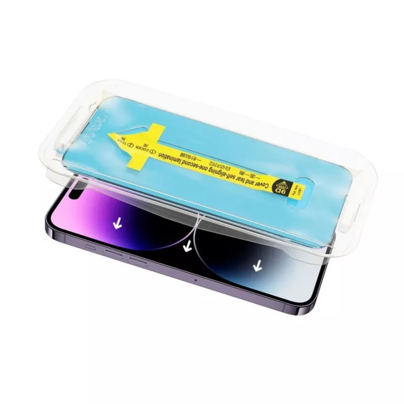 iLike Apple Cristal Templado Full Glue 5D para iPhone 13 / 13 Pro / 14 Negro + Aplicador
