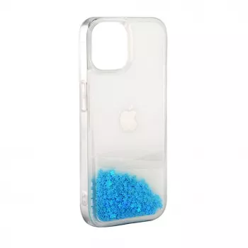 iLike Funda de silicona Water Glitter azul para Apple iPhone 11