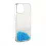 iLike Funda de silicona Water Glitter azul para Apple iPhone 11