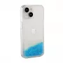 iLike Apple iPhone 13 Funda de silicona Water Glitter azul