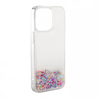 iLike Apple iPhone 13 Funda de silicona Water Glitter arcoíris