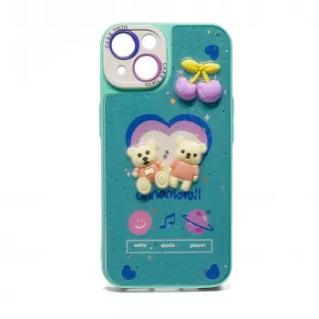 iLike Apple iPhone 14 Funda Epoxy Cartoon azul