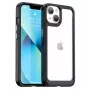 iLike Apple iPhone 14 Funda Rígida con Marco de Gel Transparente Negro