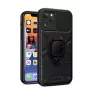 Funda iLike Apple iPhone 14 Pro Max Ring Lens negra - funda protectora híbrida con anillo integrado, protección de lente de cámara, amortiguación de impactos, compatible con carga inalámbrica