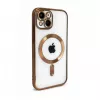 iLike Funda TPU con electroplateado y MagSafe para Apple iPhone 15 transparente dorada