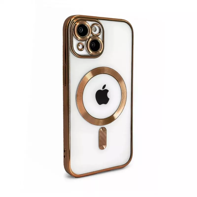iLike Funda TPU con electroplateado y MagSafe para Apple iPhone 15 transparente dorada