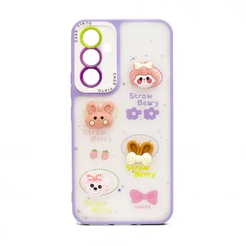 iLike Apple iPhone 15 Pro Funda EPOXY CARTOON lila claro