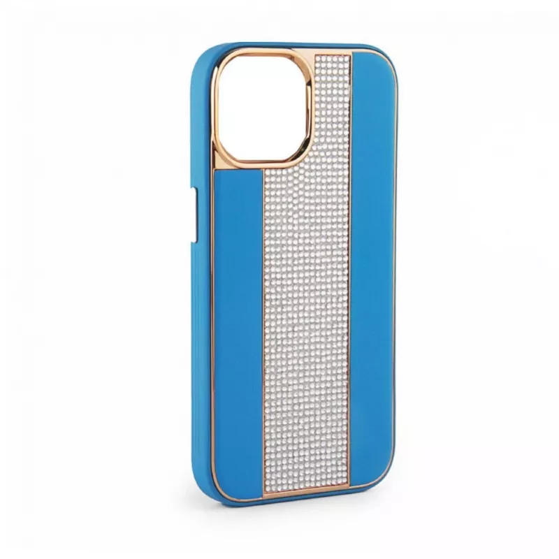 iLike Apple iPhone 15 Pro Max Funda Diamonds and Leather Azul