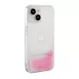 iLike Apple iPhone 15 Funda de Silicona Water Glitter Rosa