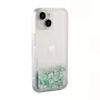 iLike Apple iPhone 15 Funda de silicona Water Glitter plata