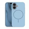 iLike Funda de silicona Soft Touch con MagSafe para Apple iPhone 16 Azul claro