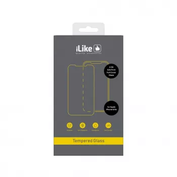 iLike Apple iPhone 6/6S Protector de pantalla completo de cristal Silk Print 2.5D - negro