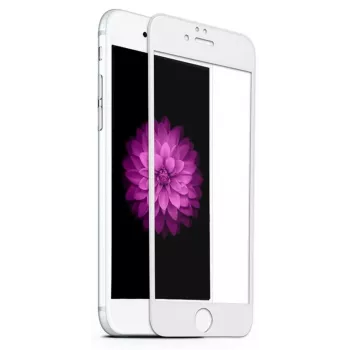 iLike Apple iPhone 6/6S Protector de pantalla de cristal templado 2.5D Full Glue con marco blanco