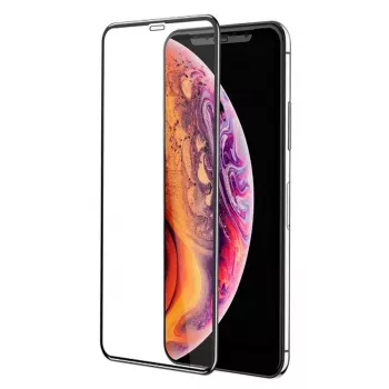 iLike Protector de pantalla de cristal templado con borde curvo 3D para Apple iPhone X/Xs negro