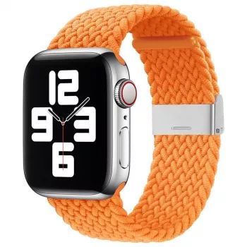 iLike Correa de tejido trenzado para Apple Watch 42/44/45mm naranja