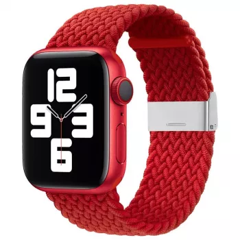 iLike Apple Watch 42/44/45mm Correa de Tejido Trenzado Roja