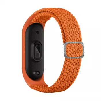 Correa de tejido trenzado iLike para Xiaomi Mi Band 3/4/5/6 - naranja