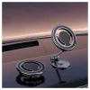 iLike C62 Soporte universal magnético con placa metálica anillo MagSafe para smartphone ajustable negro