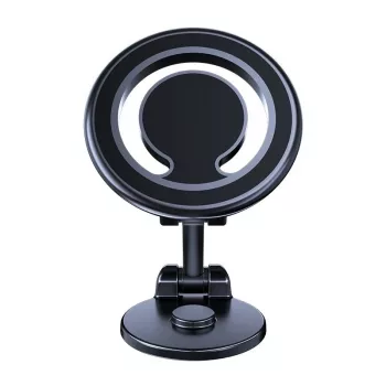 iLike C62 Soporte universal magnético con placa metálica anillo MagSafe para smartphone ajustable negro
