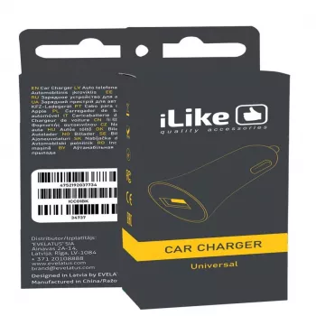 iLike Cargador de coche ICC01 Negro