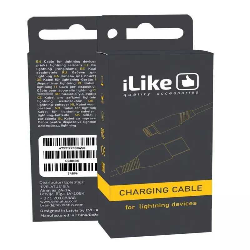 iLike Cable de carga para dispositivos Lightning CCI01 Negro