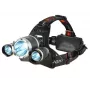 iLike CP-HDL-BK Foco frontal, linterna frontal, lámpara 3x LED CREE, luz de largo alcance potente, negra