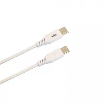 iLike Evelatus Cable de Carga USB-C a USB-C CTT01 Blanco 1m