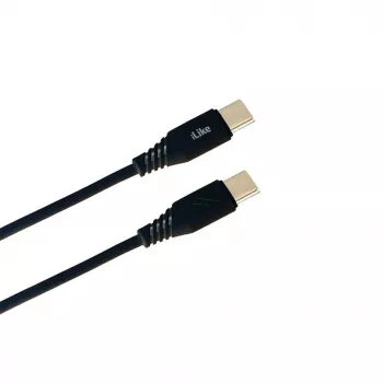 Cable de carga iLike Evelatus USB-C a USB-C CTT01 negro de 1 m 60W