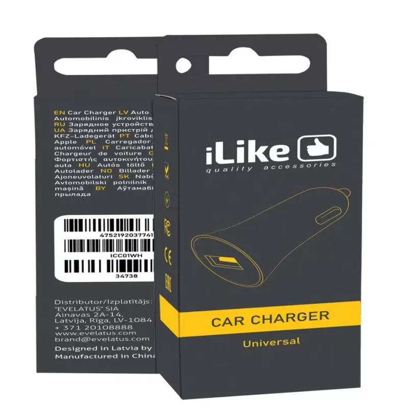 iLike Cargador de coche ICC01 Blanco