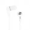 iLike IEA01WH Auriculares In-Ear con Cable con Micrófono y Controles en Línea, Jack 3,5 mm, Blanco