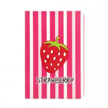 Funda tipo folio iLike para iPad 10.2 / 10.5 diseño fresa - rosa rojo verde