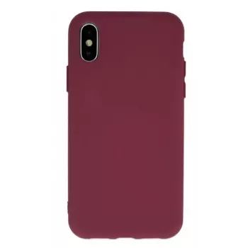 Funda de silicona iLike iPhone 11 borgoña - funda trasera amortiguadora con forro interior de microfibra